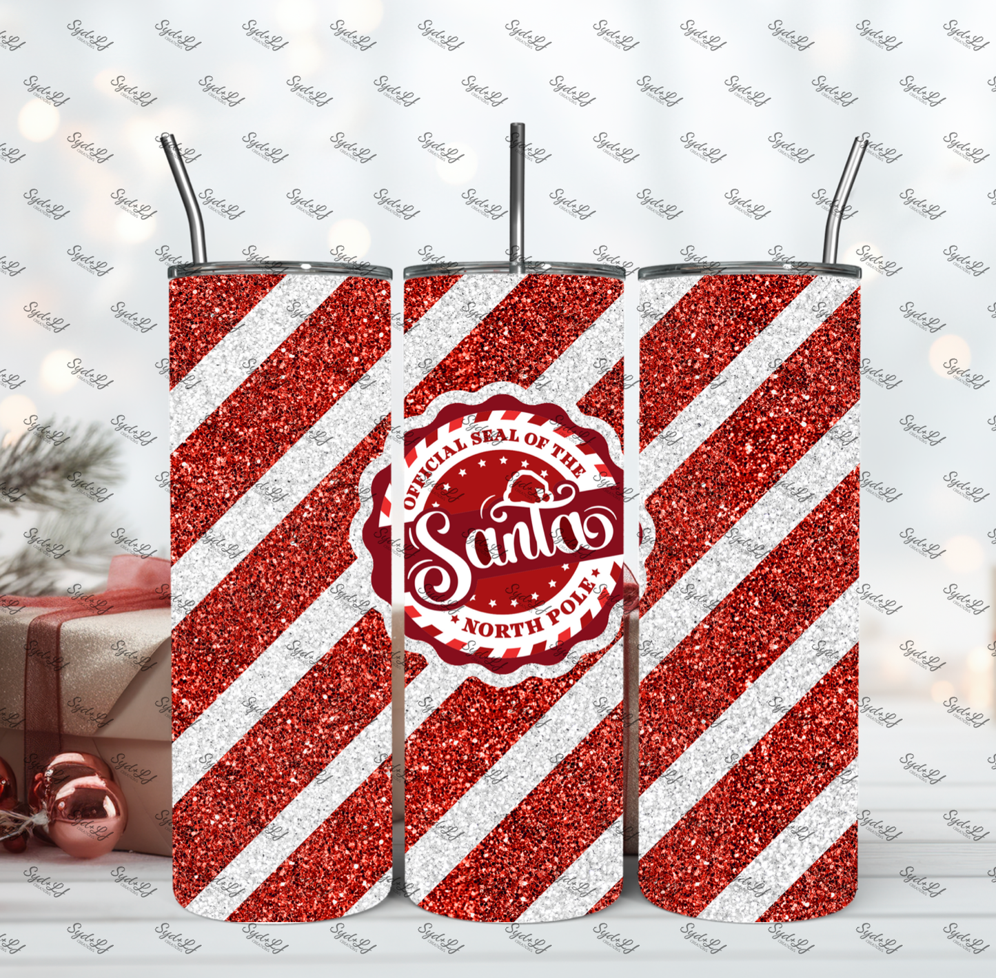 Candy Stripe Santa Tumbler