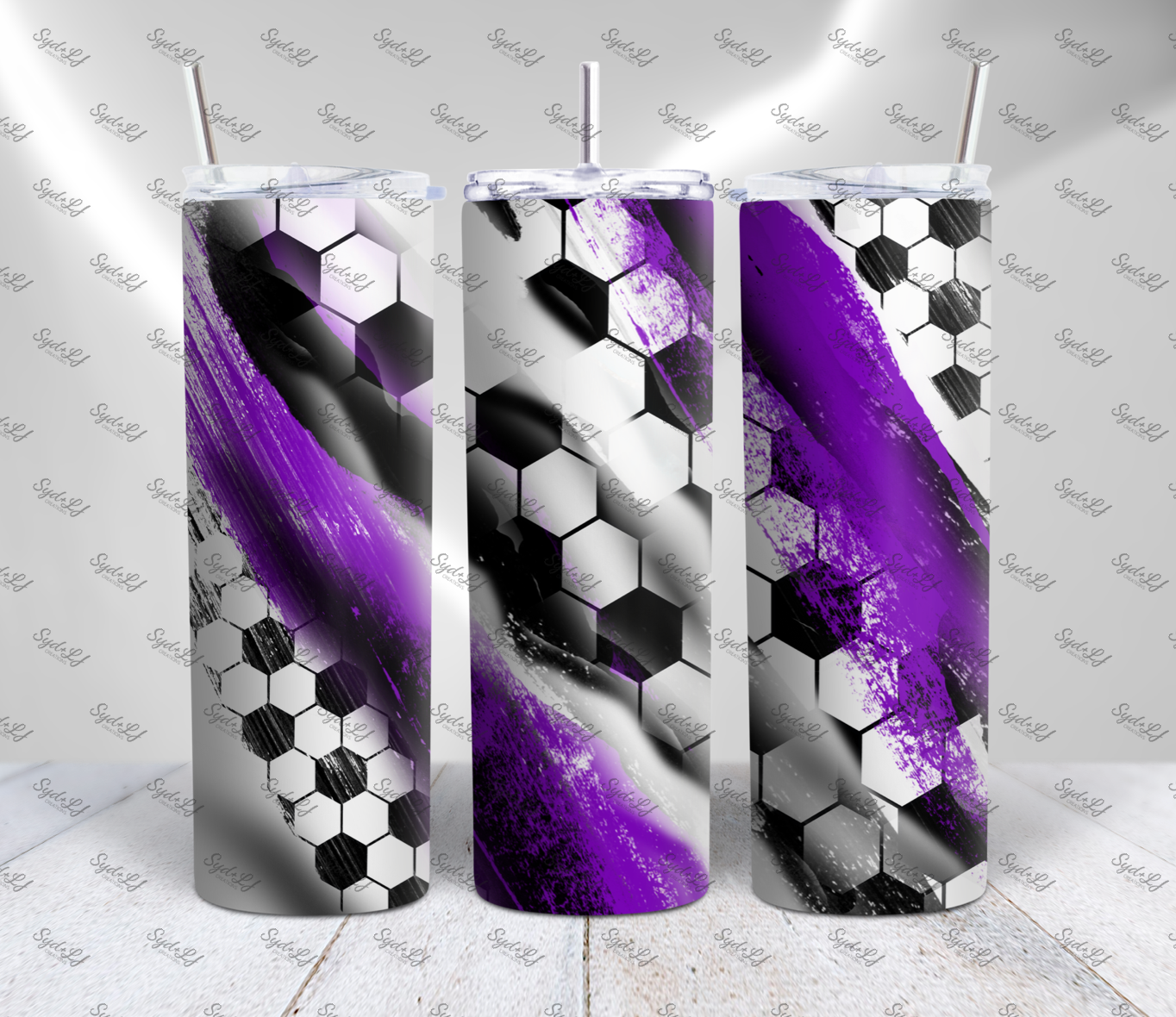 Purple Soccer Tumbler